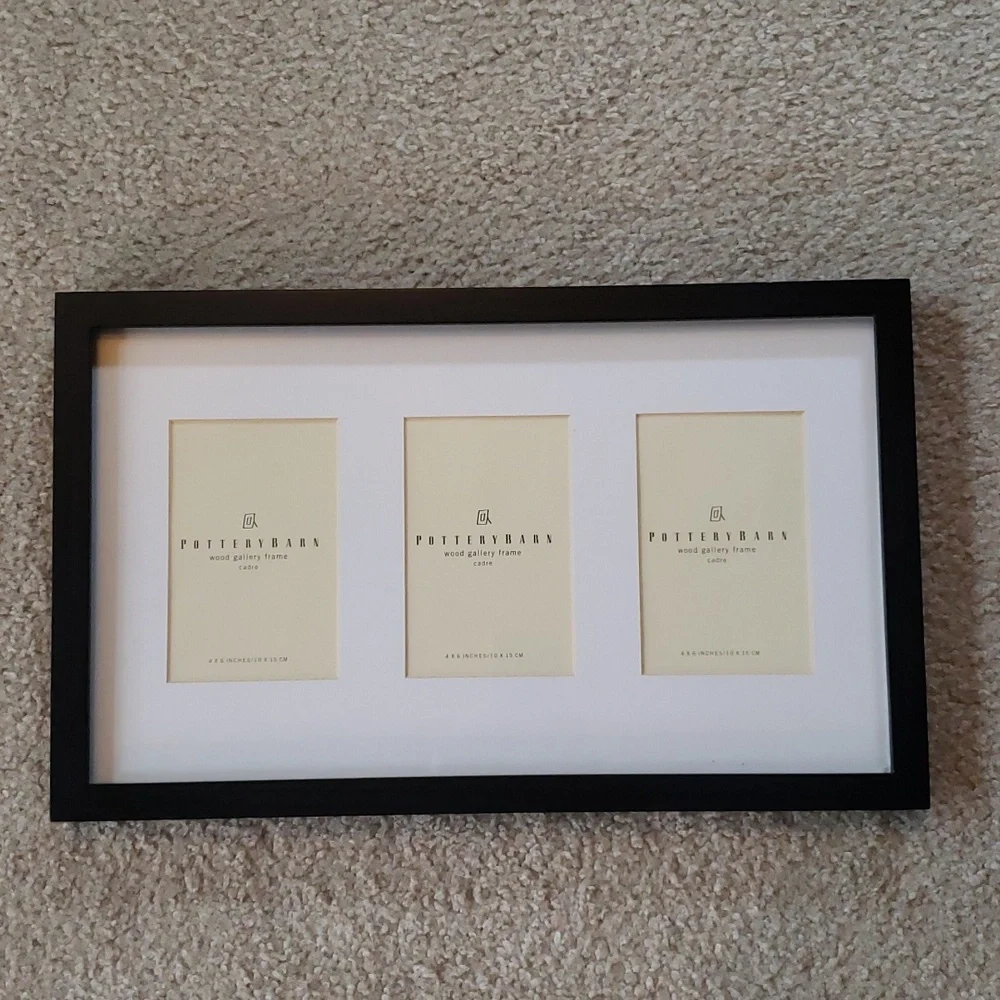 Pottery Barn 3 Opening 4x6 Wood Gallery Picture Frame
